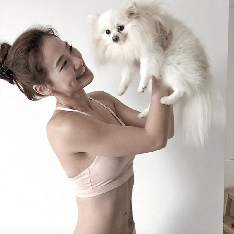 jasmine chong yoga lab singapore dog